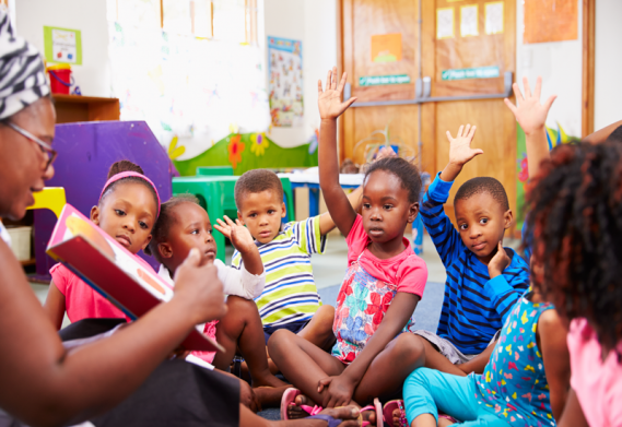 classroom with children