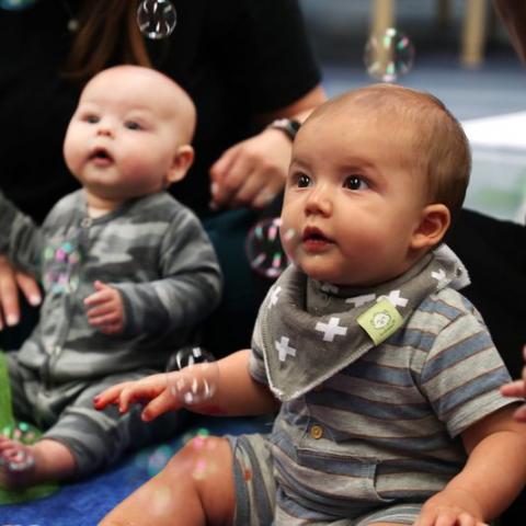 Baby in child care center